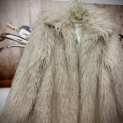 Ckontova Boho Faux Fur Coat like new, one size, grey beige