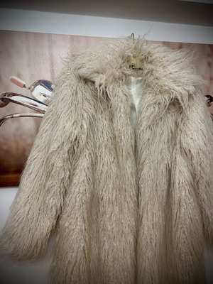 Ckontova Boho Faux Fur Coat like new, one size, grey beige