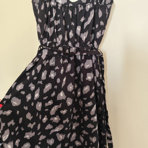 Leopard Print Dress black and grey used, size Large, summer