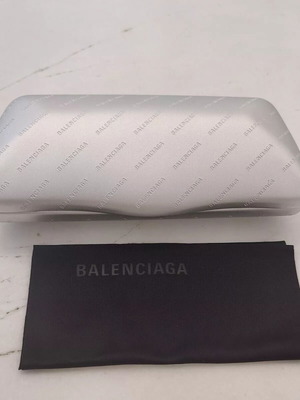 Balenciaga sunglasses case silver new with cloth