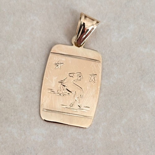 Zodiac Aries gold k14 pendant used
