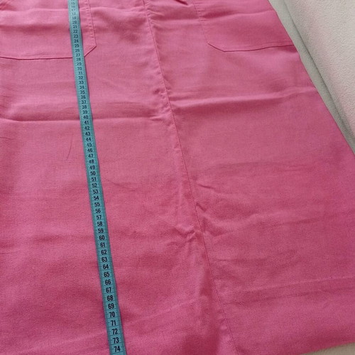 Linen midi skirt in fuchsia dark pink, like new, size L