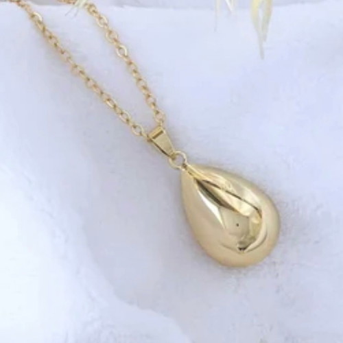 Gold-plated pendant made of 925 silver used, round drop shape