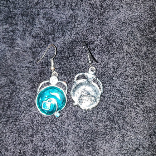 Blue earrings new, steel