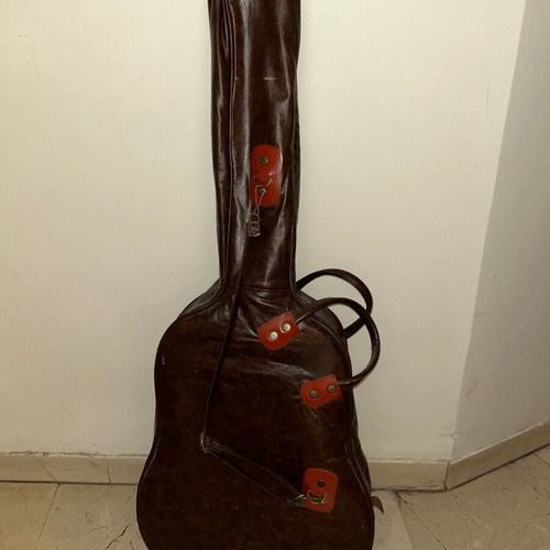 Vintage M. Suzuki Model 105 classical guitar with retro case, like new