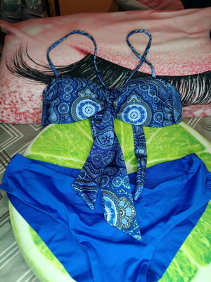 Μαγιό Μπικίνι Μπλε με Εντυπωσιακό Boho Σχέδιο, Καινούργιο, Μέγεθος M