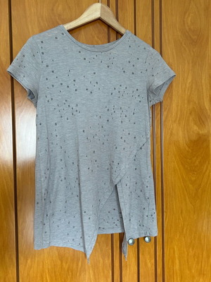 Divided H&M women's blouse used size small beige perforated