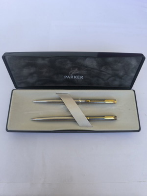 Parker 75 sterling silver pen and pencil set