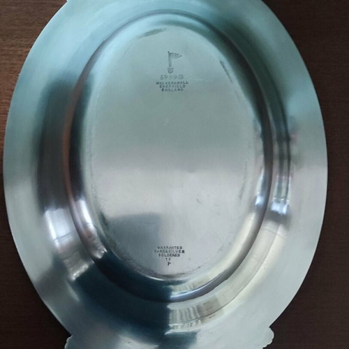 Vintage silver plated serving tray Walker & Hall Sheffield like new