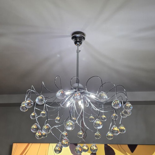 Swarovski chandelier with crystal balls and LED lights