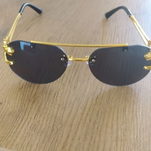 Women's sunglasses, black and gold, new with case