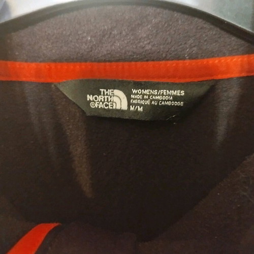 The North Face women's softshell sweatshirt like new, size M, black and orange