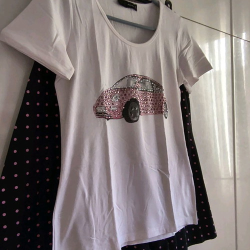 Lussile skirt and t-shirt set like new, black and pink