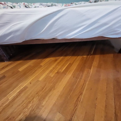 Wooden solid sofa bed used with nightstand