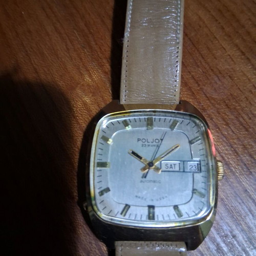 Poljot gold automatic men's watch used, beige