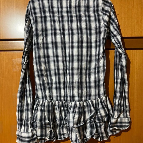 Energiers checked shirt with ruffles like new, size S/M