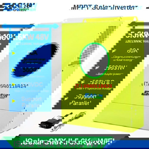 ΣΕ ΠΡΟΣΦΟΡΑ NEO ΜΟΝΤΕΛΟ EASUN POWER 5600W SMX-II-5,6KW Solar Inverter PV Input 500Vdc 80A MPPT Solar Charger 48V 230V Pure Sine Wave Hybrid Inverter + WIFI