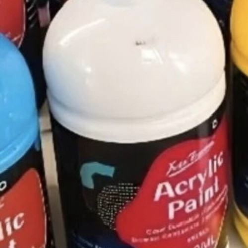 Acrylic paints in white and light blue
