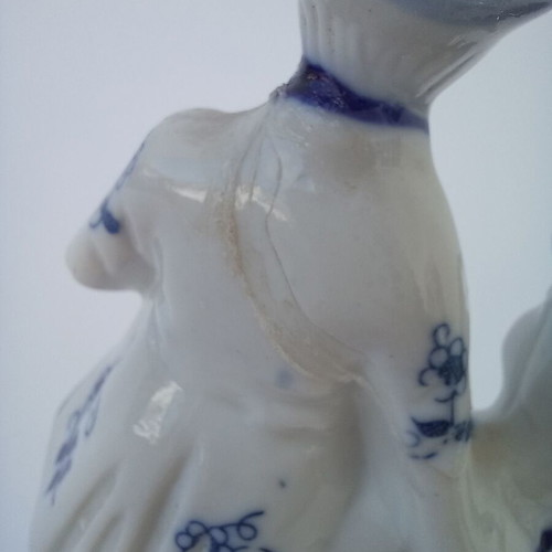 Porcelain figurine with musician couple used, vintage