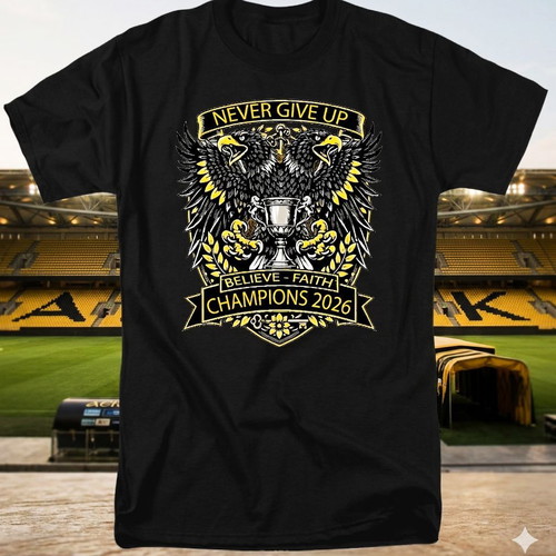 AEK Champions 2026 T Shirt new, black cotton