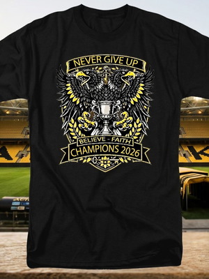 AEK Champions 2026 T Shirt new, black cotton