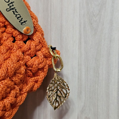 Handmade orange cord bag new