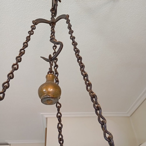 Metal Balance Scale used, 26cm plate diameter, 75cm height