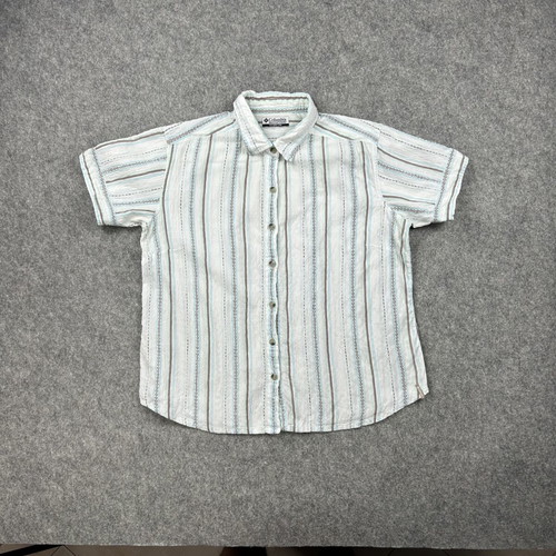 Columbia striped shirt used, Y2K retro casual women's large