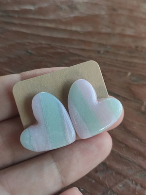 Handmade earrings from polymer clay with steel clasp new