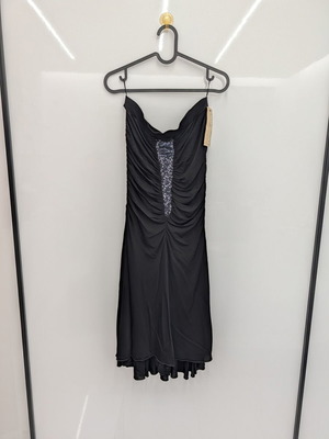 Strapless dress black with sequins new, Made in Greece, Best Manuel