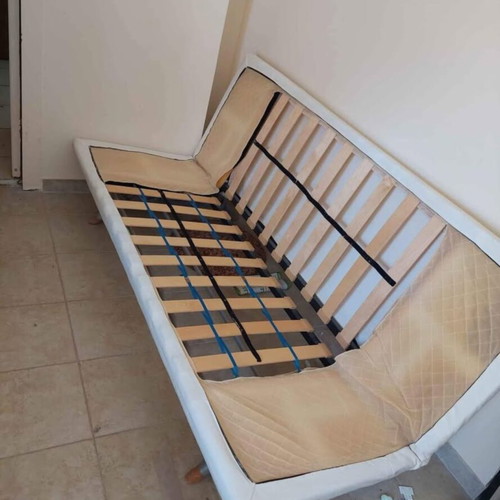 Sofa bed metal frame used with removable washable linen mattress