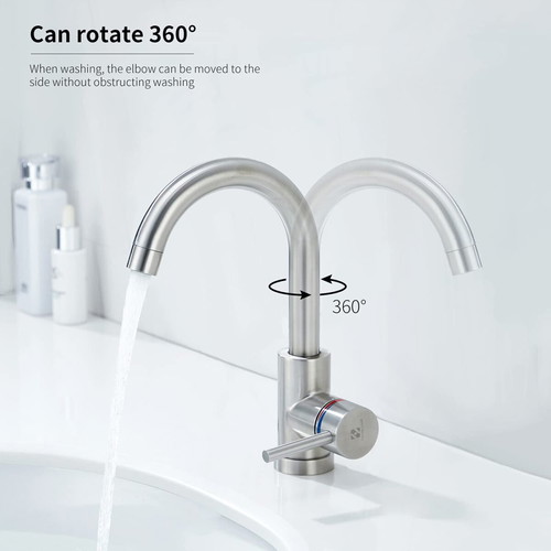 Homelody Low Pressure Faucet with 360° Swivel Spout Stainless Steel like new