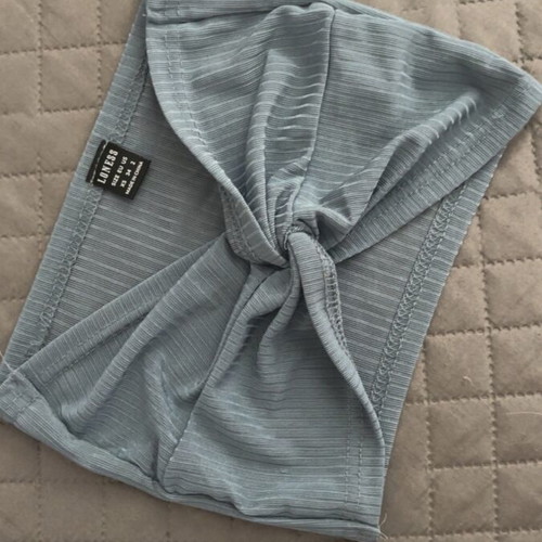 Shein light blue strapless top like new, very cropped, XS