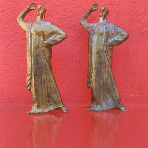 Brass sculptures, set of two, unsigned