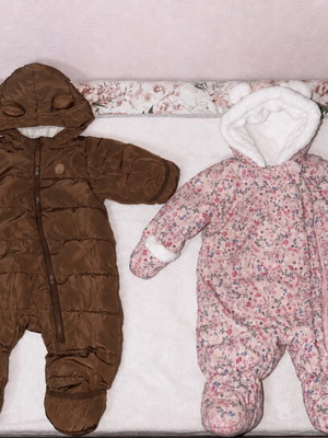2 baby winter jumpsuits size 62 cm