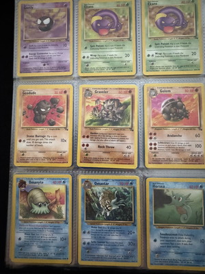 Pokemon Fossil Set vintage lot used