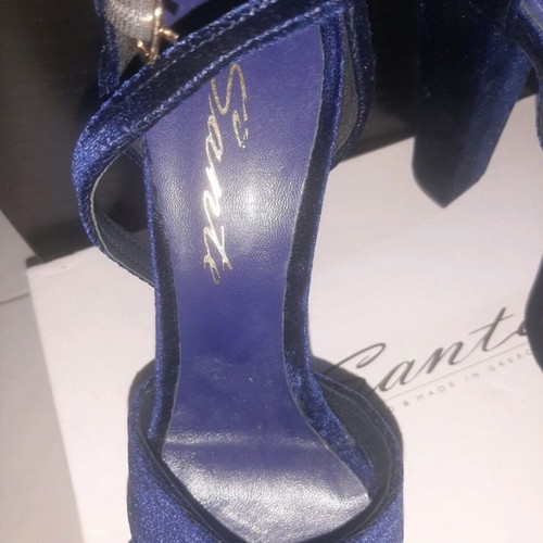 Blue velvet Sante sandals new, size 38