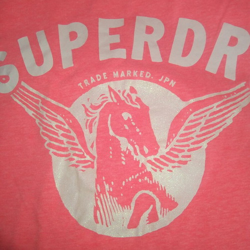 Superdry women's t-shirt small like new, orange with white