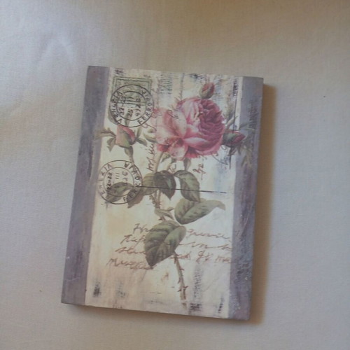 Decorative wall panel rose with retro stamps
