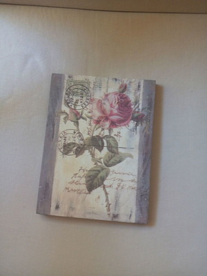 Decorative wall panel rose with retro stamps
