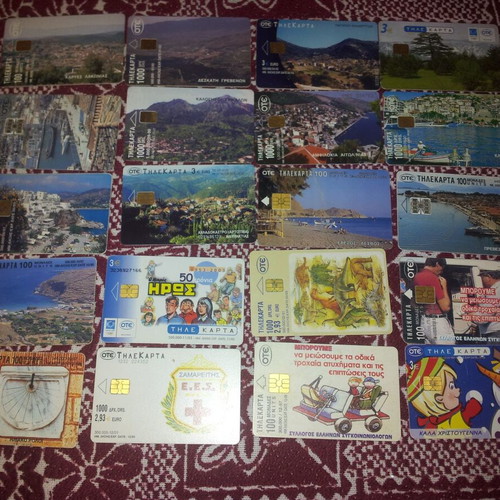 Phone cards used, pack of 20 pieces