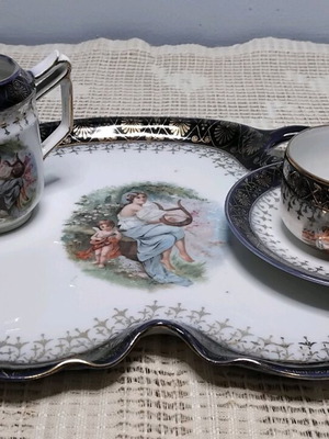 Vintage σετ πορσελάνης Solitaire cobalt blue σε άριστη κατάσταση
