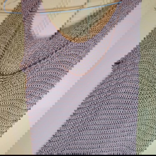 Πλεκτή λιλά μπλούζα χειροποίητη καινούργια, μέγεθος M