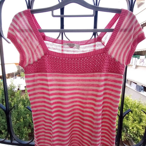 Attrattivo knitted top size S like new, beige and pink
