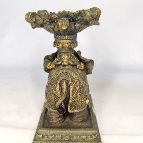 Elephant resin figurine used, candle holder base