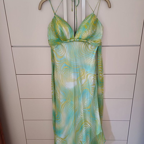 Midi asymmetric dress like new, green, size small