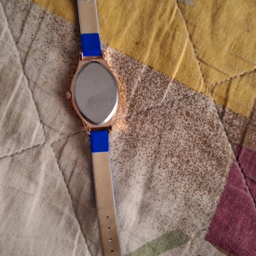 Wristwatch new with modern design in blue color