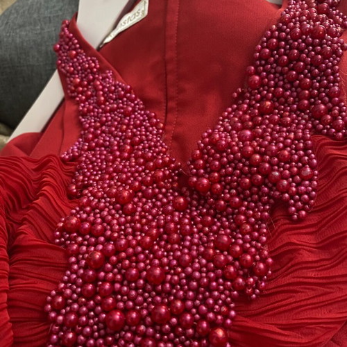 Red dress new, size L / 40 / 12 with slit detail