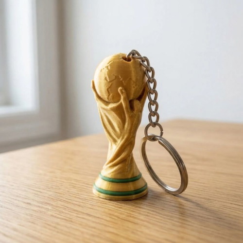 World Cup Keychain new with integrated loop, 3D printed design