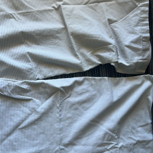 Striped pillowcases green and white set of 2 like new